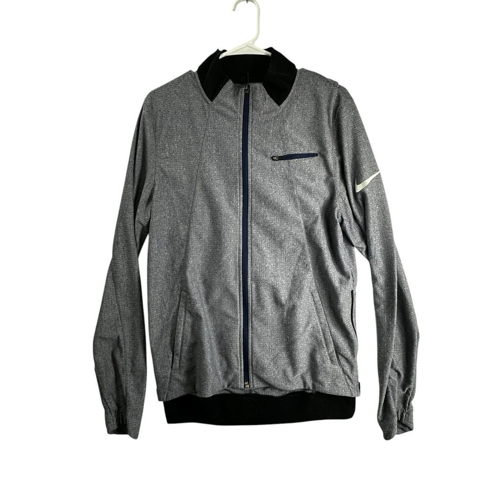 Men Nike‎ Basketball Full Zip Jacket Sweater Blue Zipper Side Slits